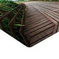 thumbnail image 2 of Ambesonne Tropical Fitted Sheet, Wooden Bridge Exotic, Full Size, Brown Green, 2 of 3