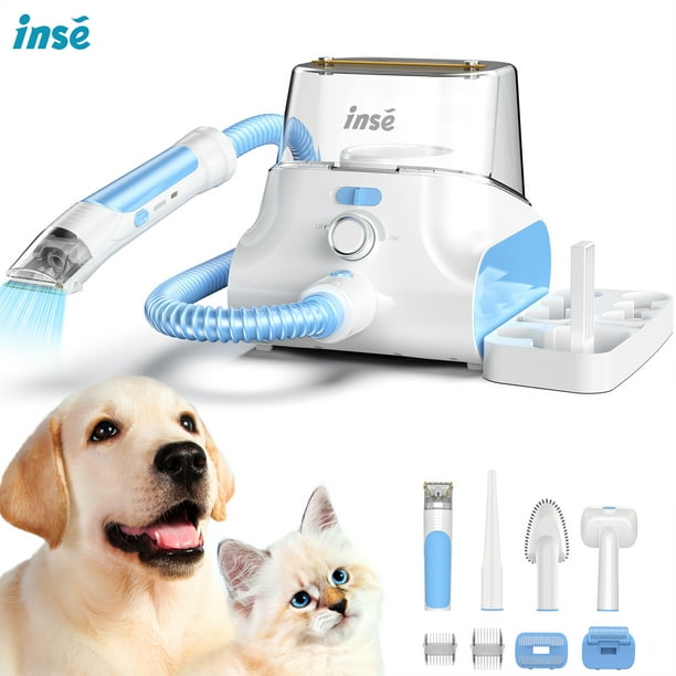 Aspiradora para Mascotas INSE P30 - 5 en 1, 4.5 L Capacidad Grande, Ultra Silenciosa, Color Azul Blanco | Ideal para Hogar