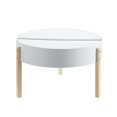 thumbnail image 2 of ACME Bodfish Round Wooden Coffee Table with Hidden Storage in White and Natural, 2 of 4