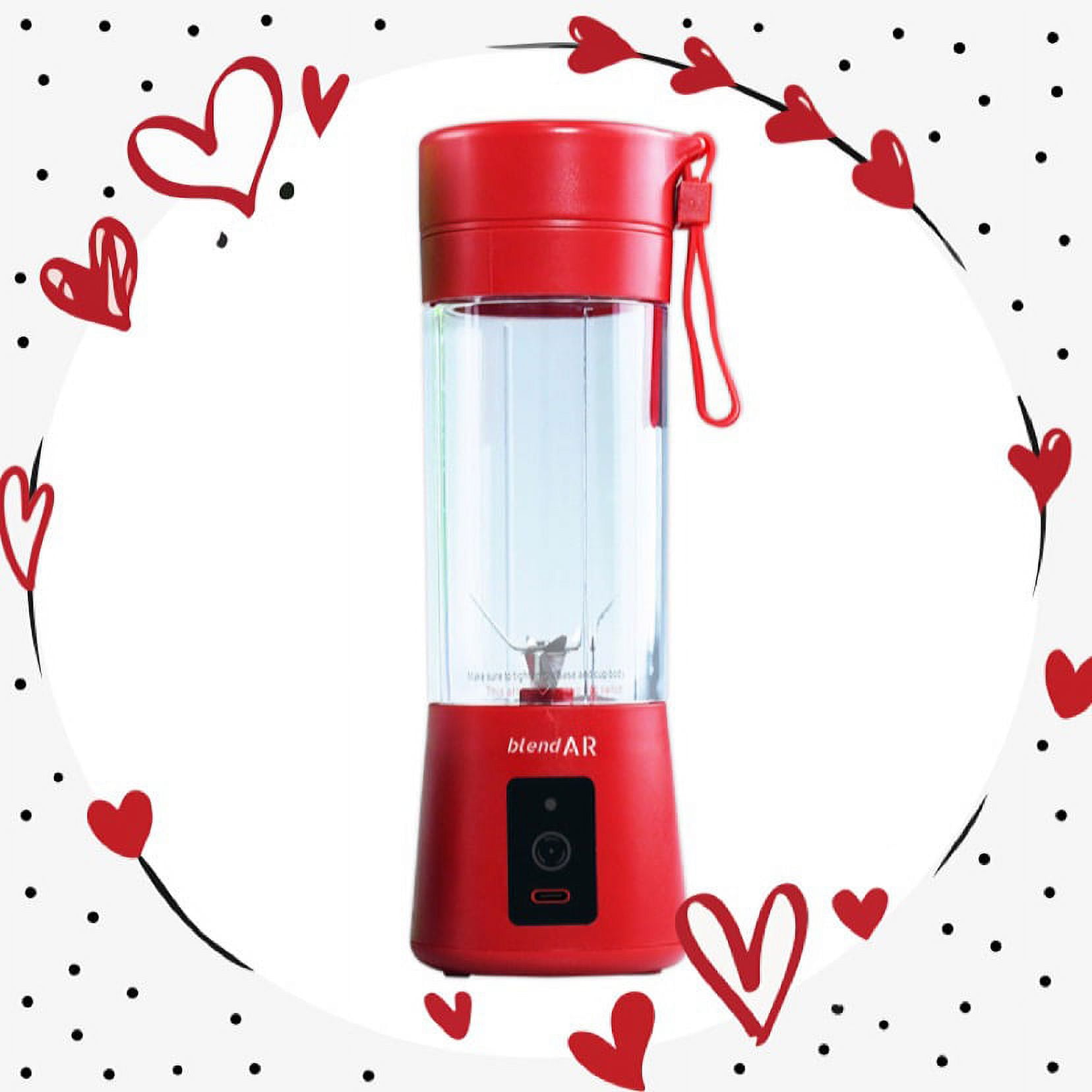BlendAR Portable Blender, Battery Powered, 14 oz (Pink, Red, Blue & Black)