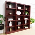thumbnail image 2 of Pemberly Row 15 Shelf Triple Wide Wood Bookcase 72"Wx72"H in Cherry, 2 of 7