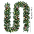 thumbnail image 3 of Qwtwty 9 ft Christmas Decorations Artificial Garland, Pre‑Lit Fake Vines Real Touch Norfolk Pine Garland for Stairs, Fireplace, Door Decorations, 3 of 8