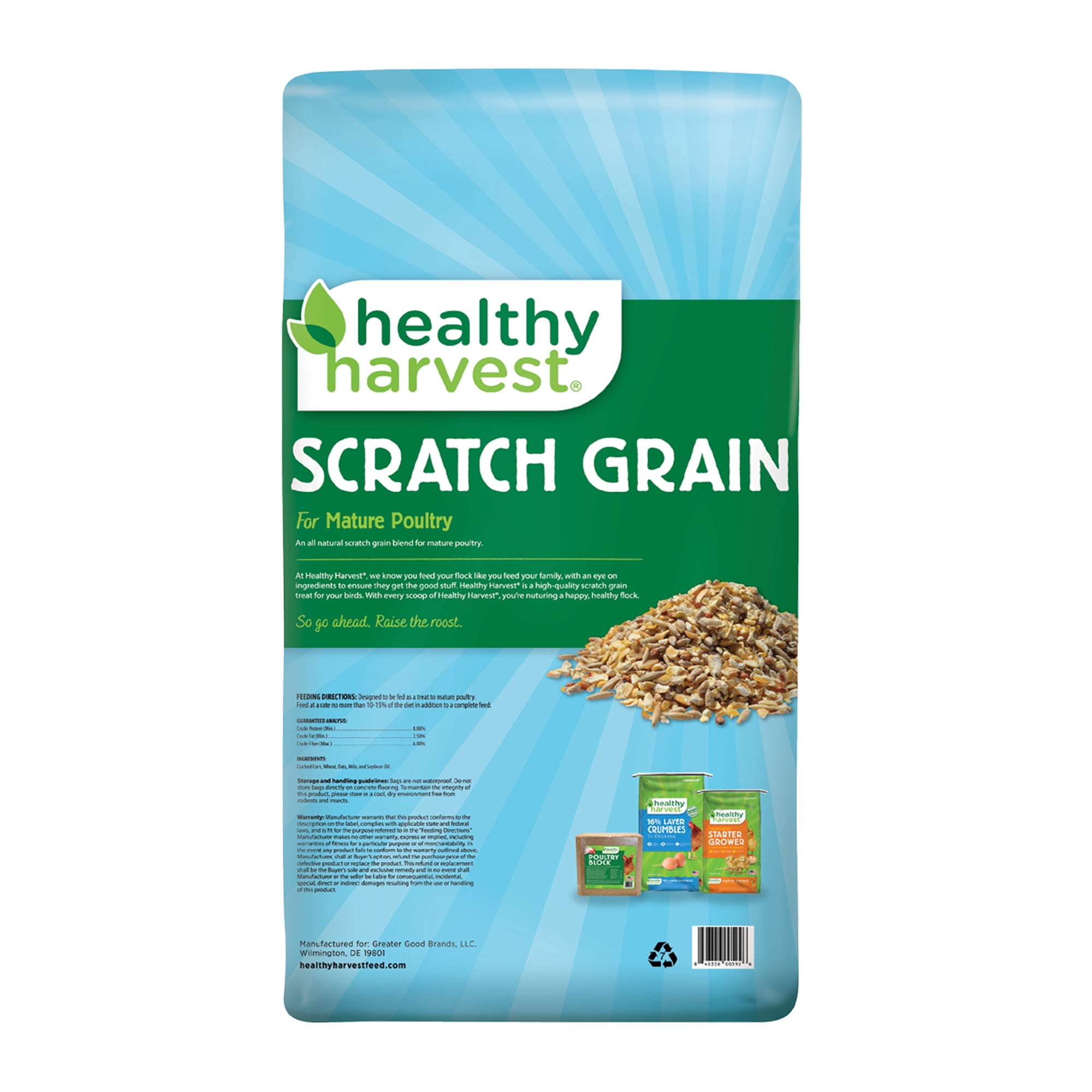 (2 pack) Healthy Harvest Scratch Grain Treat for Mature Chickens, 40 lb Bag