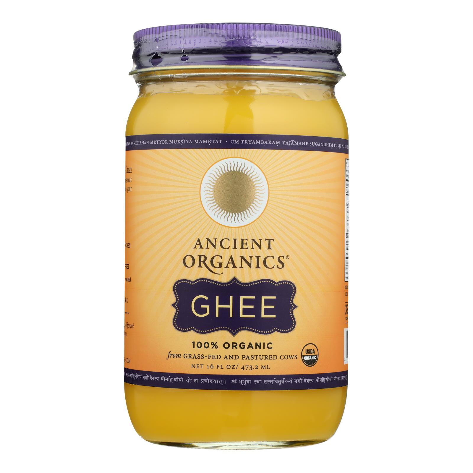 Ancient Organics Organic Artisan Ghee Case of 6 16 fl oz