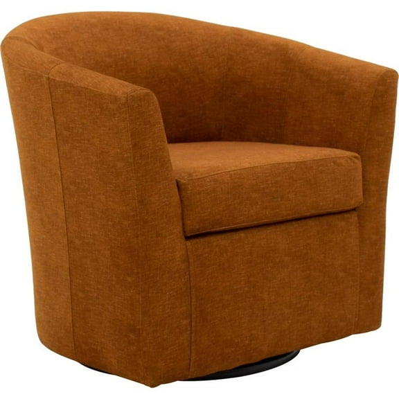 Fox Hill Trading Windsor 19"H Fabric Swivel Club Chair in Burnt Orange