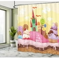 thumbnail image 5 of Ambesonne Cartoon Shower Curtain, Castle Scenery, 69"Wx84"L, Sand Brown and Pink, 5 of 5