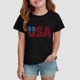 thumbnail image 2 of TOWED22 4th of July T-Shirt Toddler Boy Girl Fourth Star American Flag USA Patriotic Memorial Day Shirt Kid Independence Tee Top（Black,13-14 Y）, 2 of 4