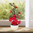 thumbnail image 3 of Juego de 2 Plantas Falsas Flores Artificiales para Embellecer tu Hogar rosa rojo rojo, 3 of 9
