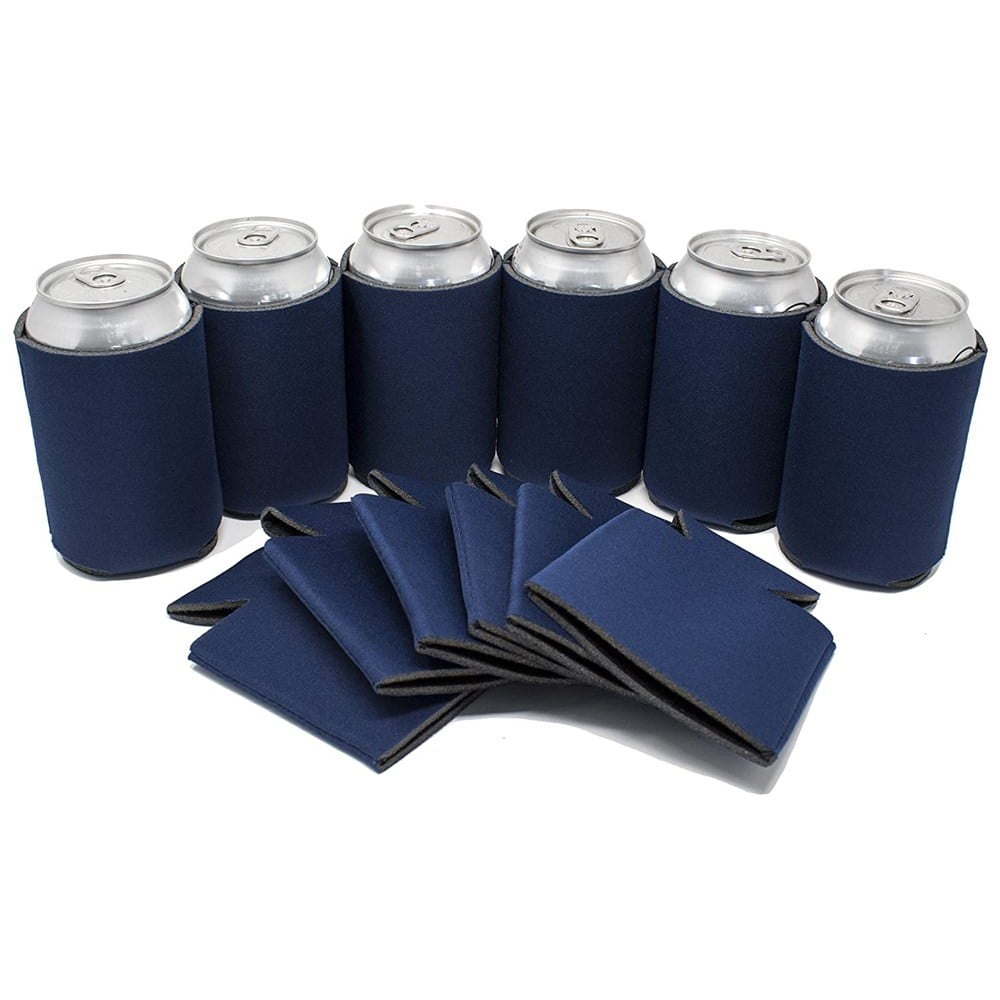 TahoeBay 12 Blank Beer Can Coolers, Plain Bulk Collapsible Soda Cover