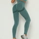 thumbnail image 2 of Pantalones de yoga elásticos de cintura alta para mujer - Leggings opacos con cintura en forma de V y efecto fruncido en los glúteos, 2 of 6