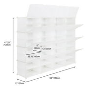 Ktaxon 32 Cubes 64 Pairs Modular Plastic Shoe Storage Cabinet Boxes Expandable 8 Tiers Shoe Rack Shelf Tower Stand Shoe Storage Organizer for Hallway Bedroom Closet Entryway White