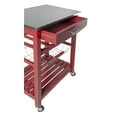 thumbnail image 4 of Linon Corbari 4-Tier Mobile Serving Cart with Stainless Steel Top, 22.75" Length, Red, 4 of 14