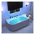 thumbnail image 3 of Stone Belle 67 in. Flatbottom Freestanding Whirlpool and Air Bathtub with Center Drain and Faucet in White and Black, 3 of 11