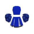thumbnail image 2 of YIZYIF Cheer Leader Costume for Girls High School Cheerleading Uniforms Tank Top with Skirt Pompoms Outfit Set Royal Blue 6, 2 of 6