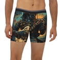 thumbnail image 2 of Men's Long Leg Boxer Briefs Comfortable Breathable Underwear, Skull Playing Guitar Heavy Metal Rock Skeleton, 2 of 6