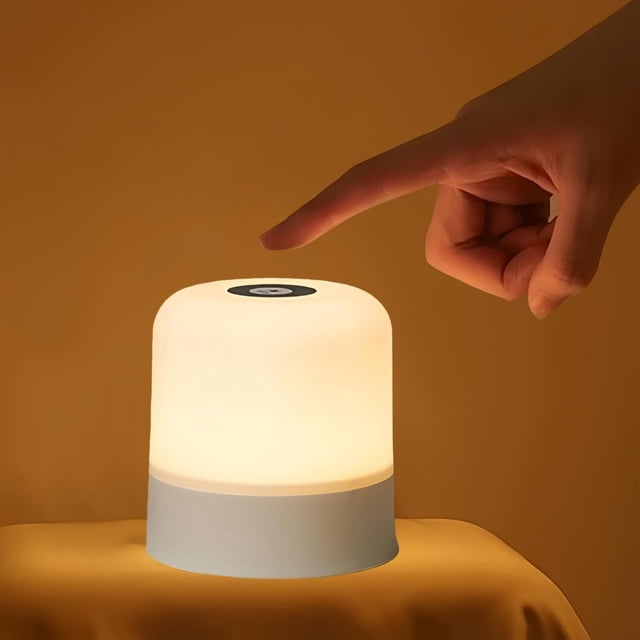 Luz nocturna portátil, 2400 mAh, luz de huevo de 3 colores, lámpara LED pequeña recargable, luz nocturna táctil regulable