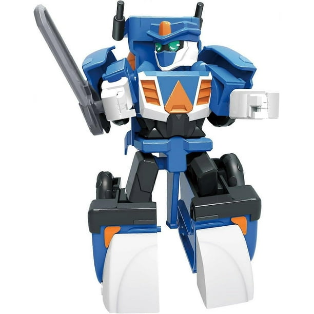 Mixer Truck Turned Robot Toy, Construction Vehicle Warrior Toy, 6-Inch Transformer Robot, Demolition Toys for Boys and Girls Ages 6+ (Blue)