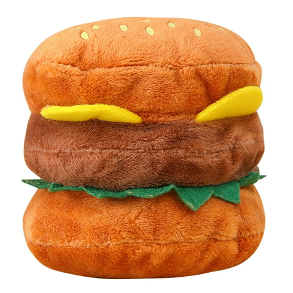 Bokcztml Dog Chewing Toy Plush Toy Hamburger Sounding Squeak Toy Pet Biting Resistant Gift
