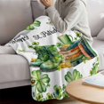 thumbnail image 3 of St. Patrick's Day Blanket Soft Cozy Warm Throw Blanket for Couch, Plush Fuzzy Flannel Fleece Blankets for Sofa, Lucky Shamrocks Boots Books Green Plants Bed Blankets Gifts for Men, 50"x60", 3 of 9