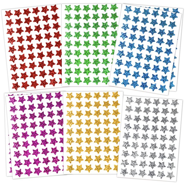 Paquete de pegatinas Progoe holographic Small Star 1620, 15 mm