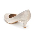 thumbnail image 4 of Dream Pairs Women's Bridal Wedding Party Low Heel Pump Shoes Luvly Gold Size 6, 4 of 6