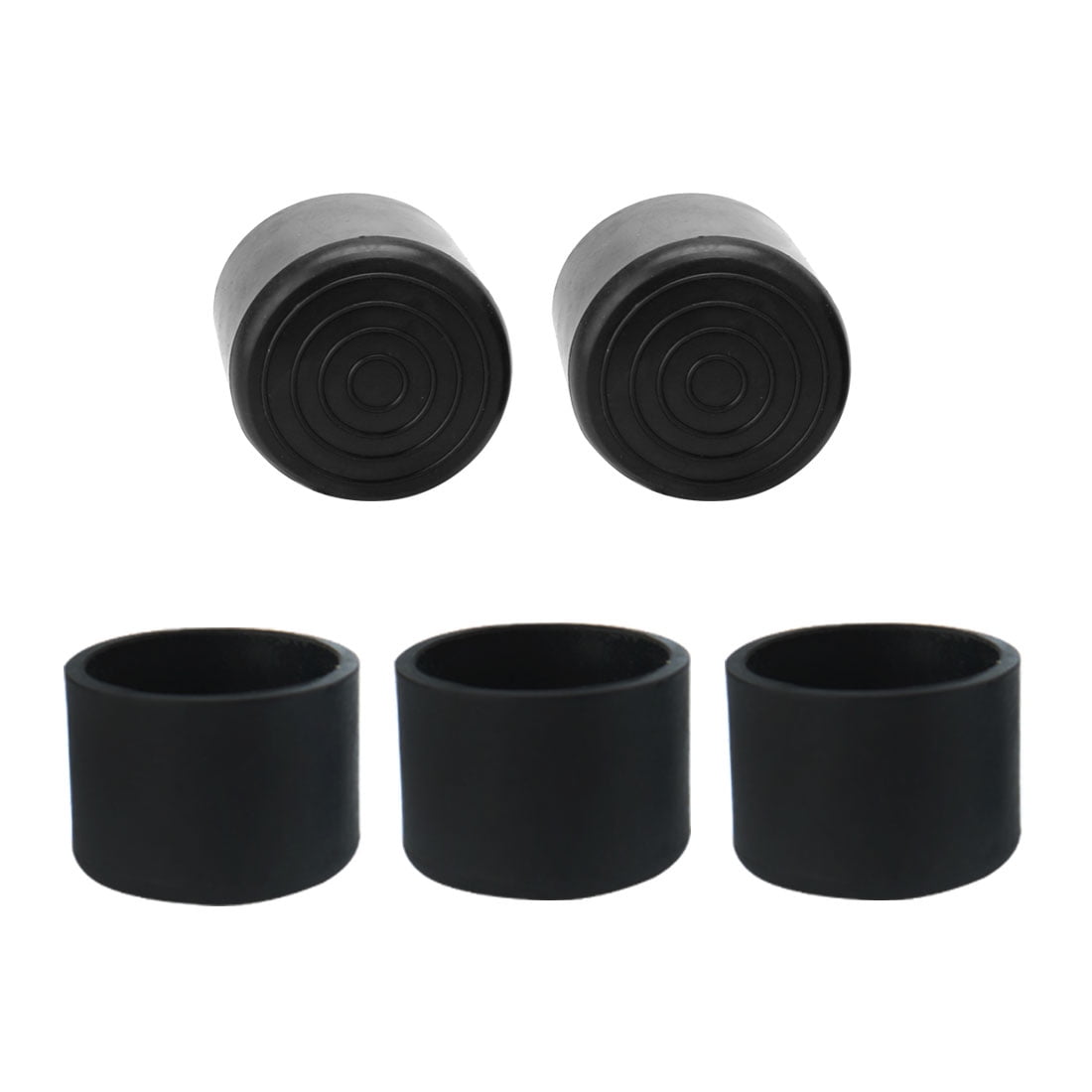 Unique Bargains 5 Pcs Antislip Rubber Round 39mm Chair Foot Cover Table Furniture Leg Protector Black