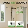thumbnail image 4 of Diamond Shaped Shower Curtain Rod, Adjustable [Both Sides: 22.5" - 35.4", Middle: 12.6" /28.3" / 43.7"] Corner Shower Rod Pole for Bathroom, Clothing Store with 12 Hooks & Ceiling Support, 4 of 16