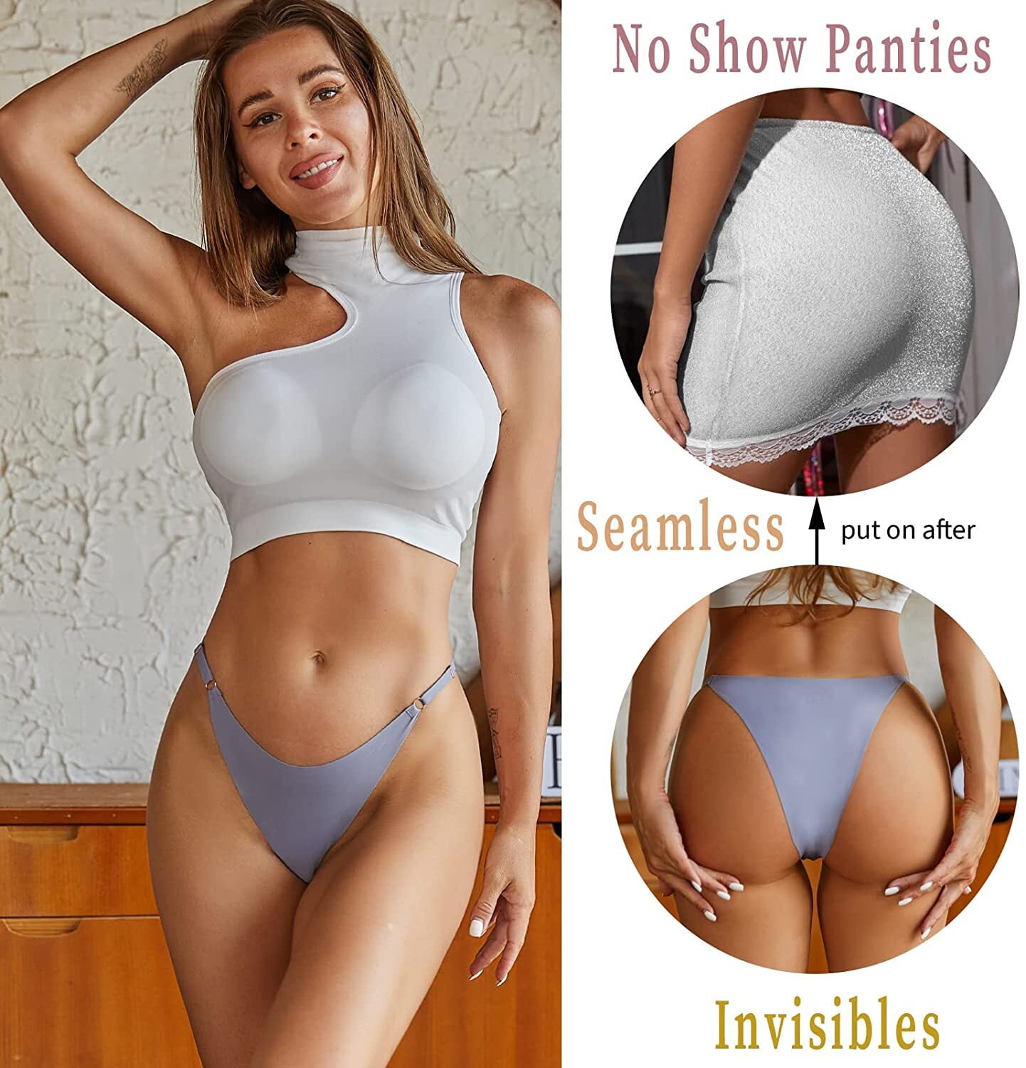 Riozz Women's Seamless Cheeky Underwear No Show Underwear for