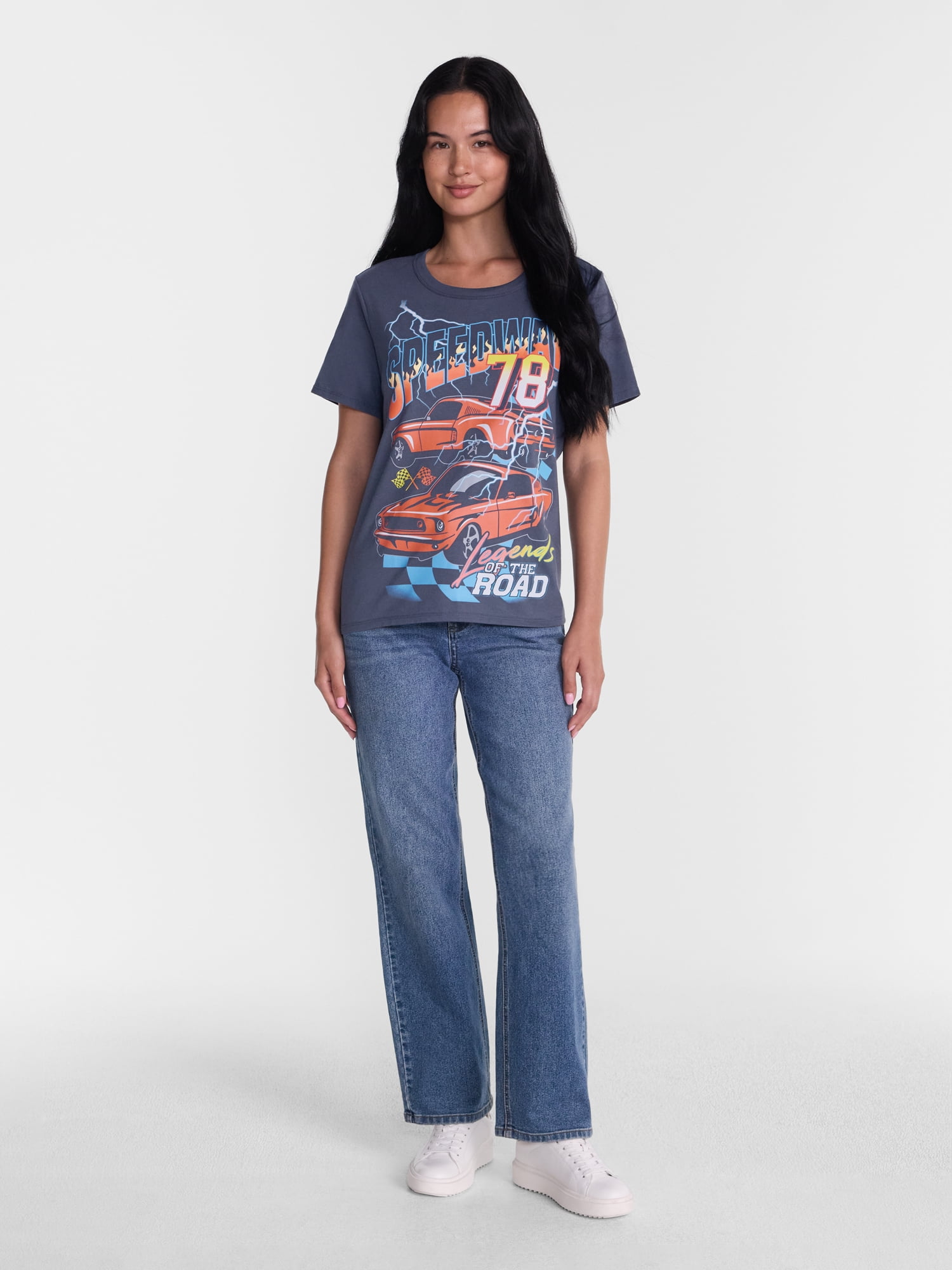 Women's Speedway Legends Graphic Tee with Short Sleeves, Sizes XXS-XXL