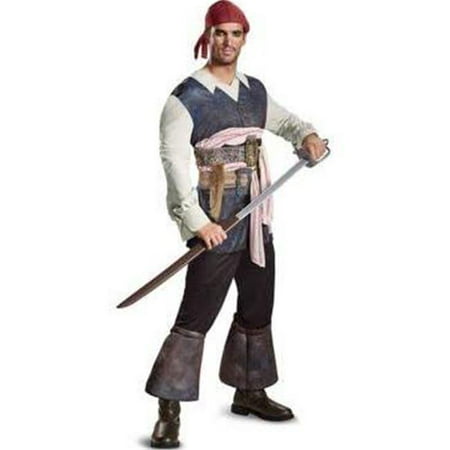 Pirate of the Caribbean Boys Captain Jack Sparrow Adult Costume, Multi Color - Size 42-46