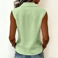 thumbnail image 6 of VBVC Women's Sleeveless Peter Pan Collar Shirt, Ladies' Breathable Button Down Tank Top, Casual Solid Color V-Neck Blouse For Women,Green,S-3XL, 6 of 7