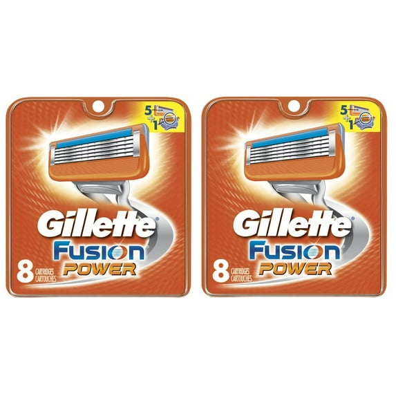 Gillette Fusion Power Refill Blade Cartridges, 8 Count (Pack of 2) + Makeup Blender