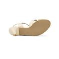 thumbnail image 6 of BLISSFUL STEP Women's Shoes Kitten Heel Open Toe Cross Straps Adjustable Ankle Strap Sandals Beige 9.5, 6 of 8