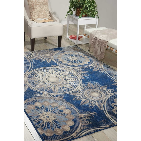 Nourison Somerset Geometric Denim 2' x 2'9" Area Rug, (2x3)