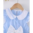 thumbnail image 5 of 3T Baby Girls Dress 4T Girls Sleeveless Dress Doll-collar Toddler Girls Summer Stripe Dress with Cute Bag Blue, 5 of 10