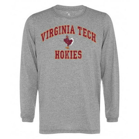 NCAA - Virginia Tech Hokies Old School Grey Vintage Tri-Blend Long Sleeve T-Shirt