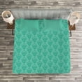 thumbnail image 3 of Ambesonne Damask Quilted Bedspread Set 3 Pcs, Grunge Eastern Details, Queen Size, Sea Green, 3 of 3