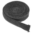 thumbnail image 1 of Junta de estufa de leña, 1" x 1/8" x 73" Cuerda de sellado de fibra de vidrio de grafito de alta resistencia a la temperatura para puertas de estufas y chimeneas, Negra, 1 of 6