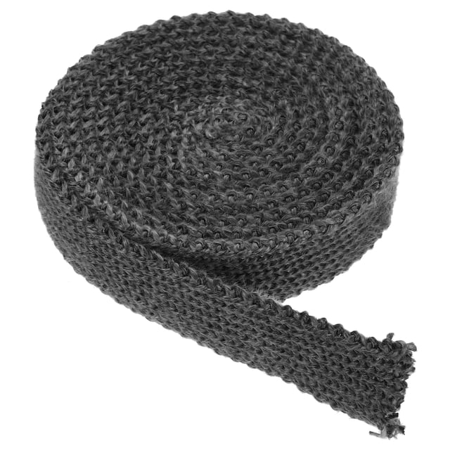 Junta de estufa de leña, 1" x 1/8" x 73" Cuerda de sellado de fibra de vidrio de grafito de alta resistencia a la temperatura para puertas de estufas y chimeneas, Negra