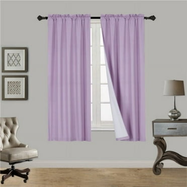 1 lilac Single Panel Solid Foam Lined Blackout Window Curtain Panel Treatment Drape Rod Pocket Size 63" Long R64