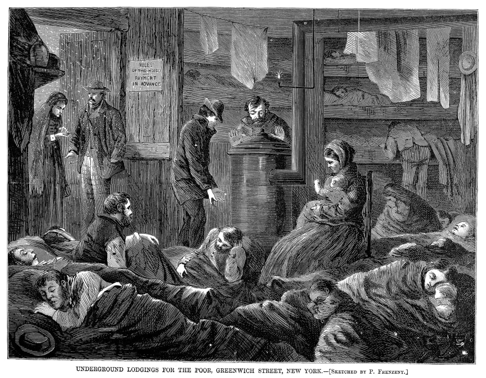 New York Poverty 1869. N'Underground Lodgings For The Poor Greenwich
