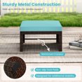 thumbnail image 4 of Gymax Set of 2 Patio PE Rattan Ottomans w/ Soft Zippered Cushions for Deck Outdoor Turquoise, 4 of 6