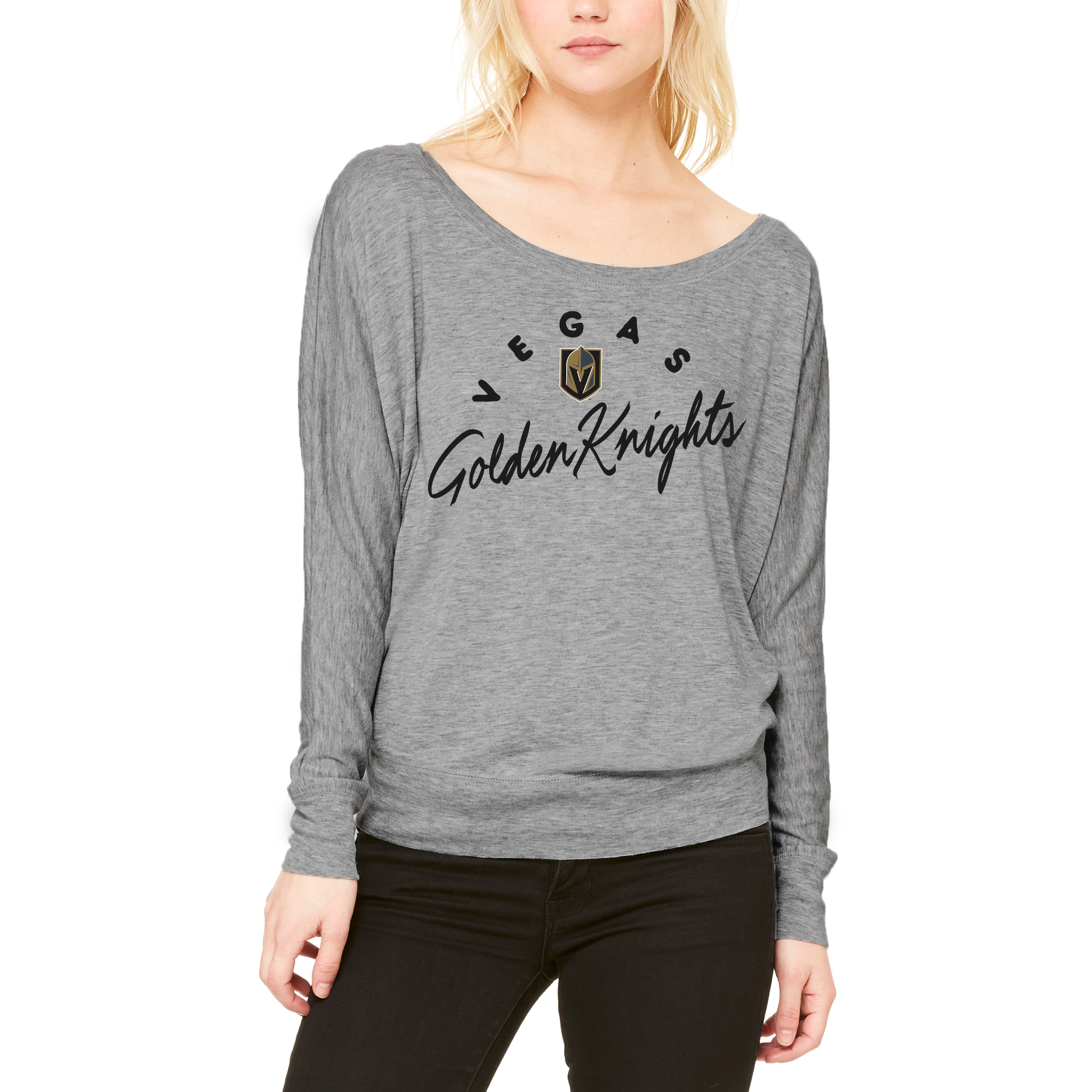 Vegas Golden Knights Let Loose by RNL Women's Arch Flow Long Sleeve T-Shirt Heathered Gray by Football Fanatics/Ruppshirts