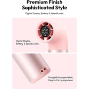 Portable Handheld Fan, Powerful Turbo Air Tube Fan, 19000 RPM High Speed Aero Pro, 15H Max Cooling Time, 6 Speeds Aluminum Case, Mini Pocket Design, for Travel Beach Outdoor Activities -Pink