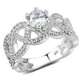 thumbnail image 1 of Alamode 3W1577-8 Women Rhodium Brass Ring with AAA Grade CZ in Clear - Size 8, 1 of 1