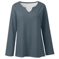 thumbnail image 3 of Women's Classic V-Neck Long Sleeve T Shirt for Everyday Comfort with Soft Casual Fit Top, 3 of 5