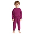 thumbnail image 2 of UACY Toddler Boys or Girls Sweatshirts Fall Winter Outfits Long Sleeve Plain Crewneck Sweatshirt and Jogger Pants Set, 2 of 4