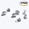 thumbnail image 4 of 5 Pairs Silver Earring Back Sterling Silver Safety Butterfly Earring Backs Pierced Earring Backs, 4 of 10