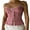 Red, variant on Loliuicca Womens Lace Trim Camisole Plaid Button Down Spaghetti Strap Crop Tops