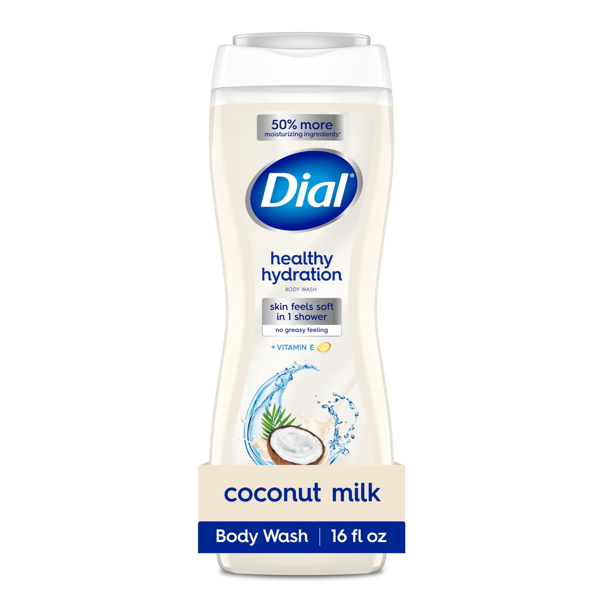 Dial Healthy Hydration Body Wash Coconut Milk with Vitamin E, 16 fl oz